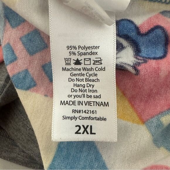 LulaRoe geometric shaped Donald Duck three-quarter sleeve T-shirt size 2XL - Picture 5 of 5